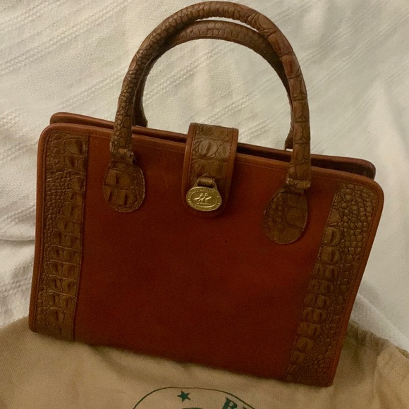 RARE Brahmin Vintage Handmade Brûlée Tuscan Satchel+Wallet Set w/Dust Bag - Picture 2 of 16